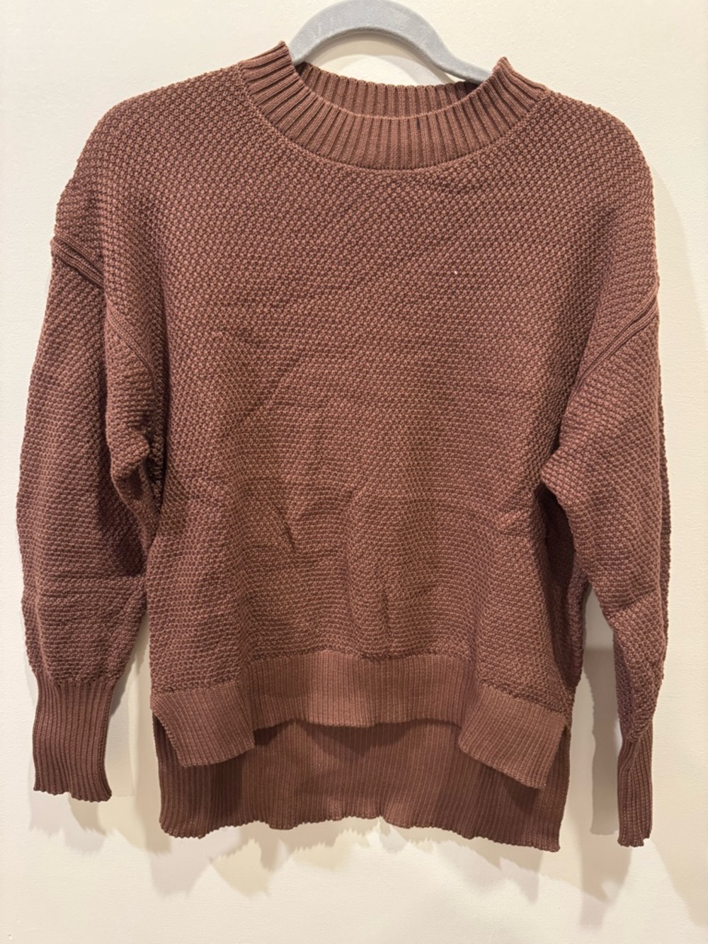 Women's Cozy Crewneck Sweater Set in Coffee Brown